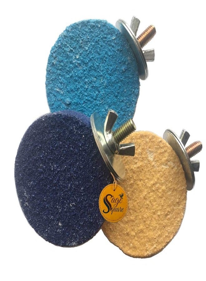 Sage Square Colorful Bird Perch Stand Toy Platform Paw Grinding Clean Wood Cage Accessories for Pet Parrot Macaw African Greys Budgies Parakeet Conure Hamster Gerbil Rat Mouse Stand Exercise Pack of 3 - Image 1